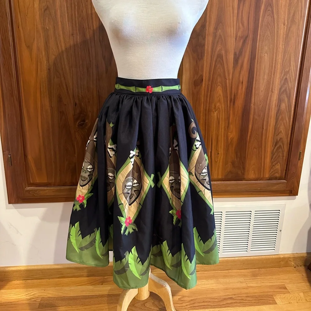 Oblong box shop Denialle Von Fitch Tiki Rockabilly Pinup Skirt - Picture 3 of 8